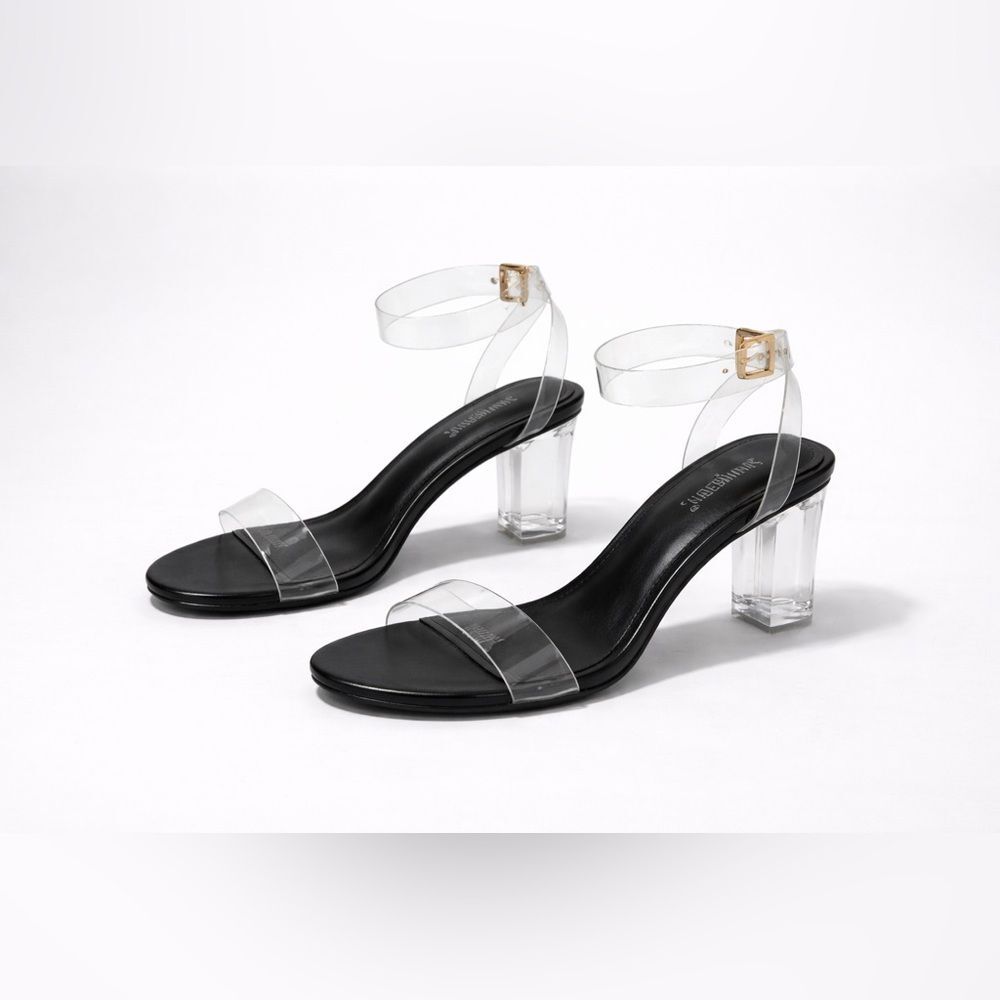 Cape Robbin Clear Block Heel Sandals Size 8.5
